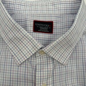 UNTUCKit Calo Regular‎ Fit Blue Plaid Long Sleeve Button Up Shirt XXXL